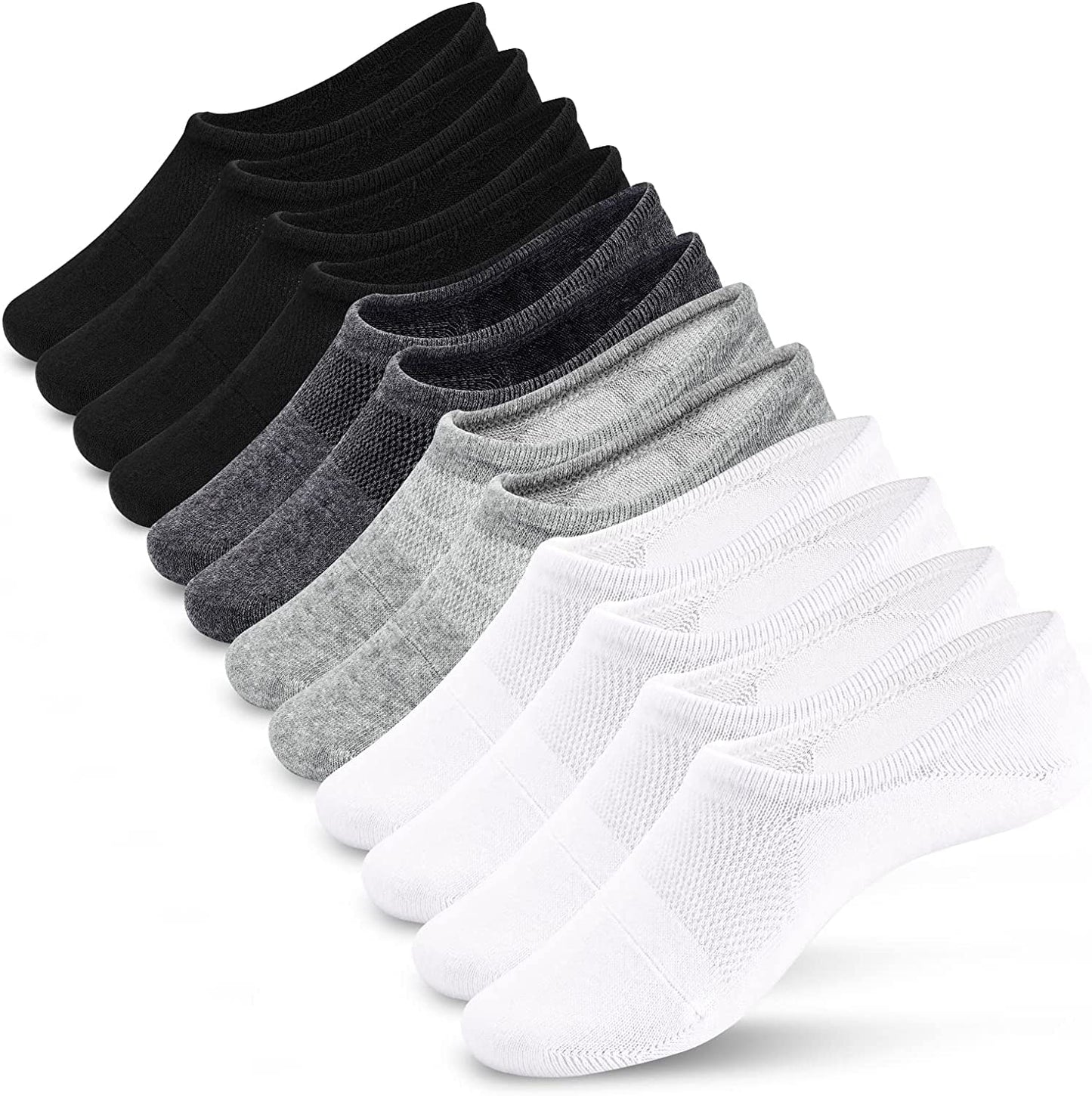 IDEGG No Show Socks Women & Men Low Cut Ankle Short Anti-slid Athletic Running Casual Invisible Liner Socks