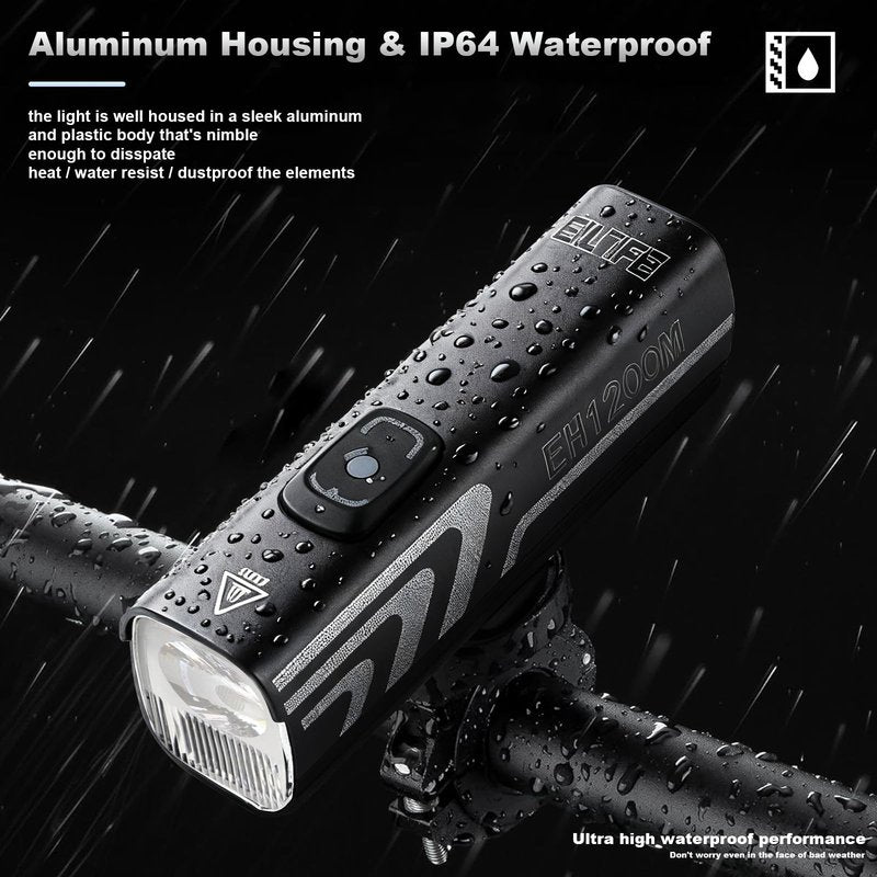 Bike Light for Night Light 1200 Lumens, 4500mAh Battery Bicycle Headlight LED Front Light with Ambient Light Sensing High Beam Low Beam for Men Women Kids Road Mountain Cycling - Mode 21700