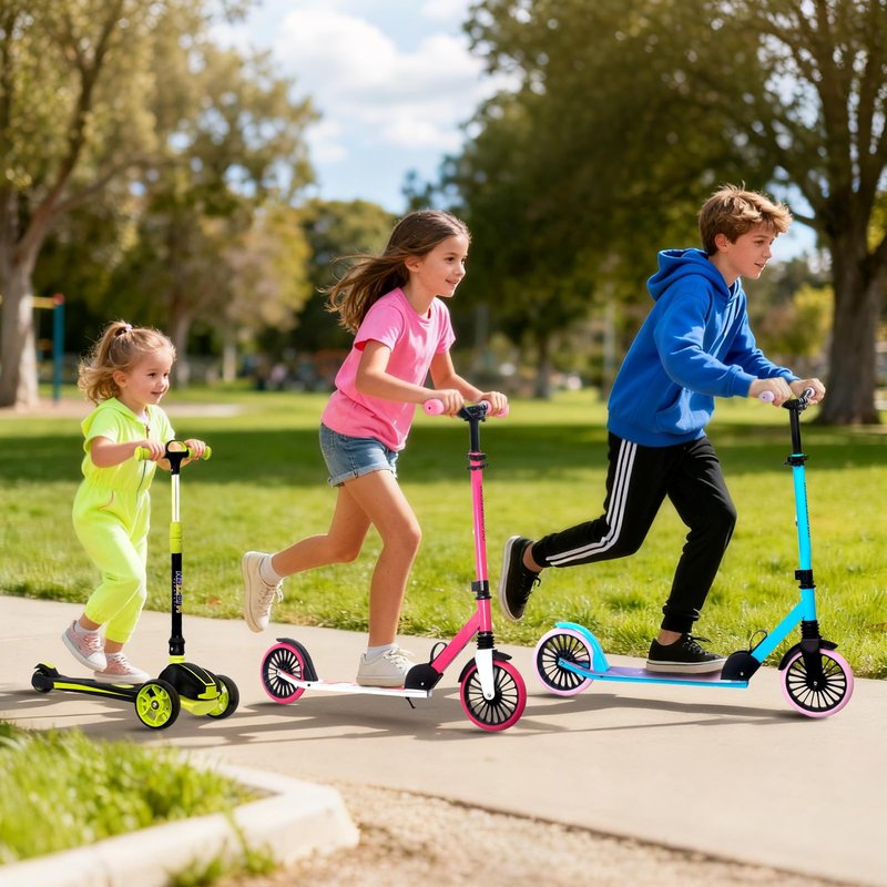 Nattork Kick Scooter for Teens Adults, Max Load 240 LBS, Adjustable Height Foldable with 8" Large Wheels, Anti-Shock Suspension Hot Pink