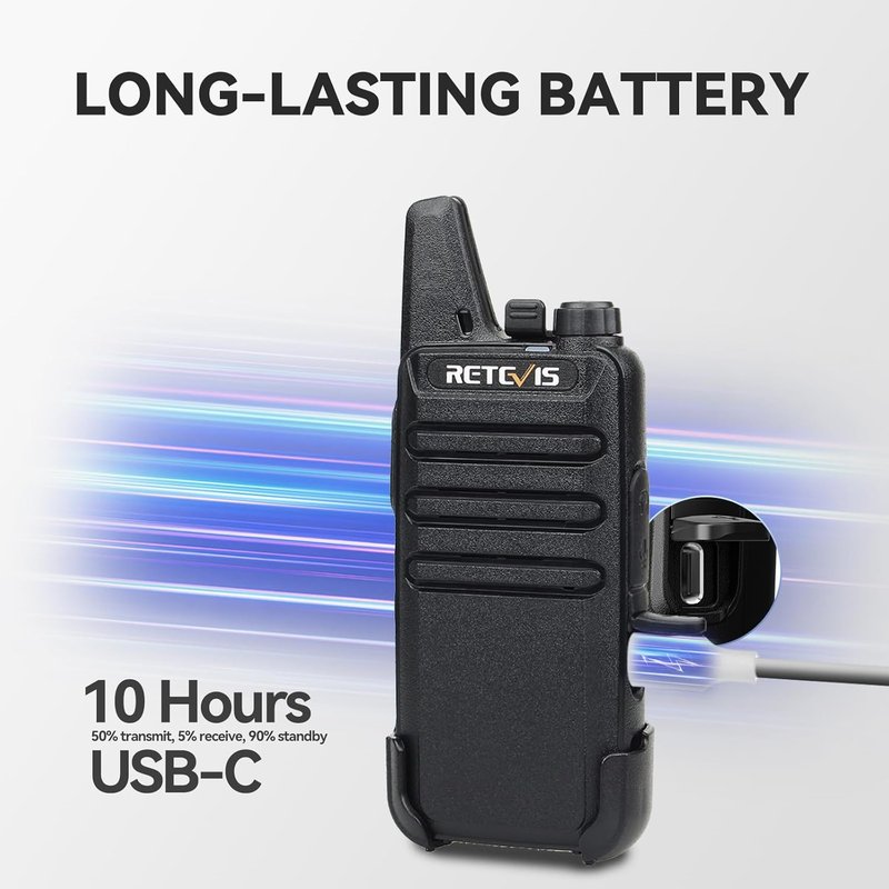 Retevis RT22 Walkie Talkies - Rechargeable 2-Way Radios with 6-Way Charger | 6 Pack