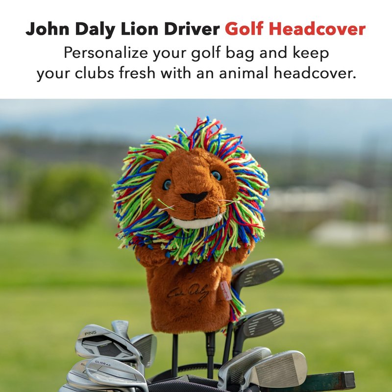 Daphne’s John Daly Lion Driver Headcover Premium Driver Headcovers Funny Golf Club Covers Stylish Protection for Your Clubs Men's Golf Gear Driver Headcover for Men and Women