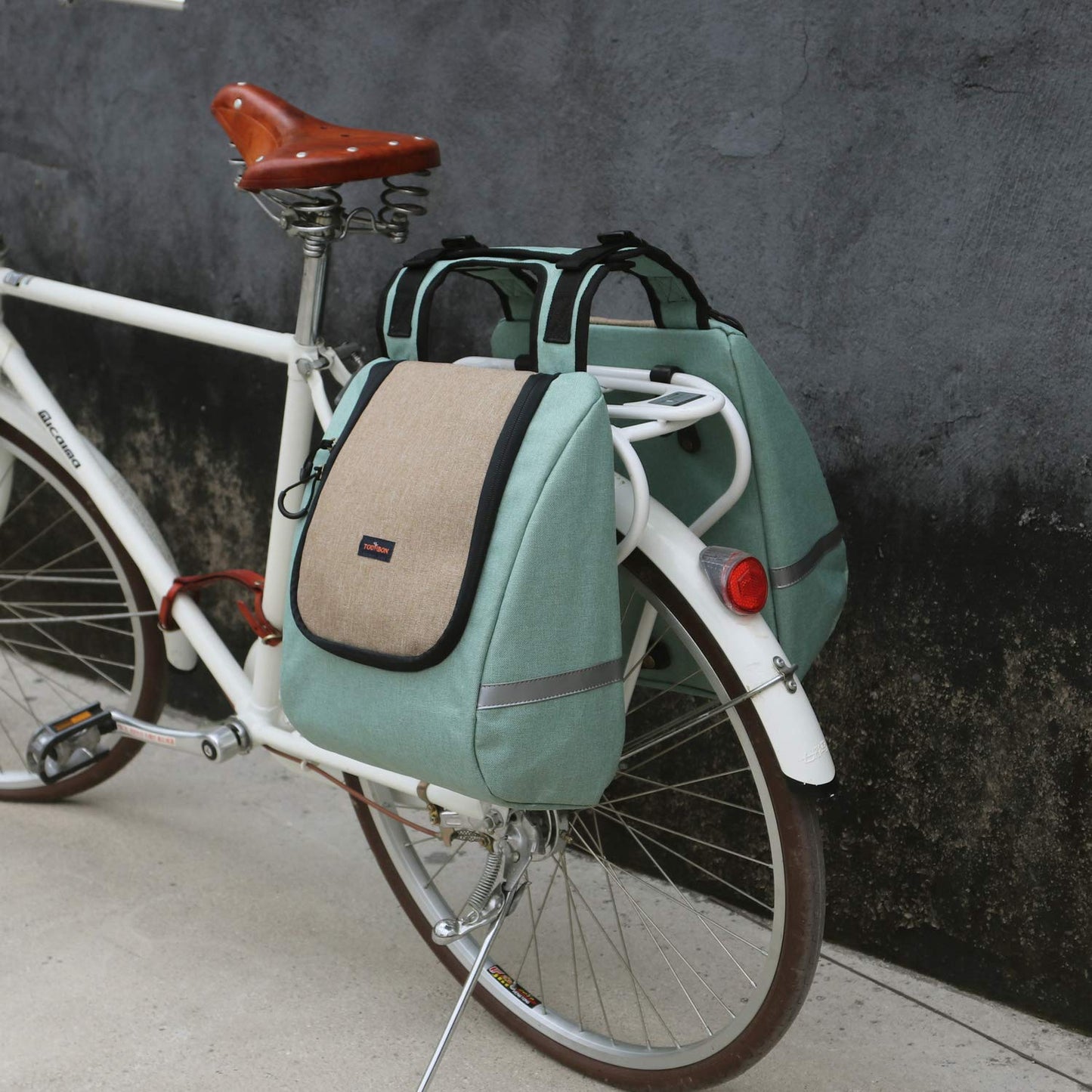 Tourbon Nylon Bicycle Bike Pannier Insulated Lunch Bag Cooler Box 2 Compartment