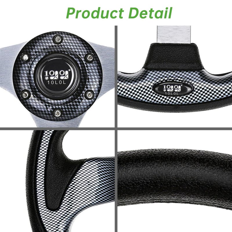 10L0L Golf Cart Steering Wheel, Generic of Most Golf cart EZGO Club Car Yamaha (style1 Gray)