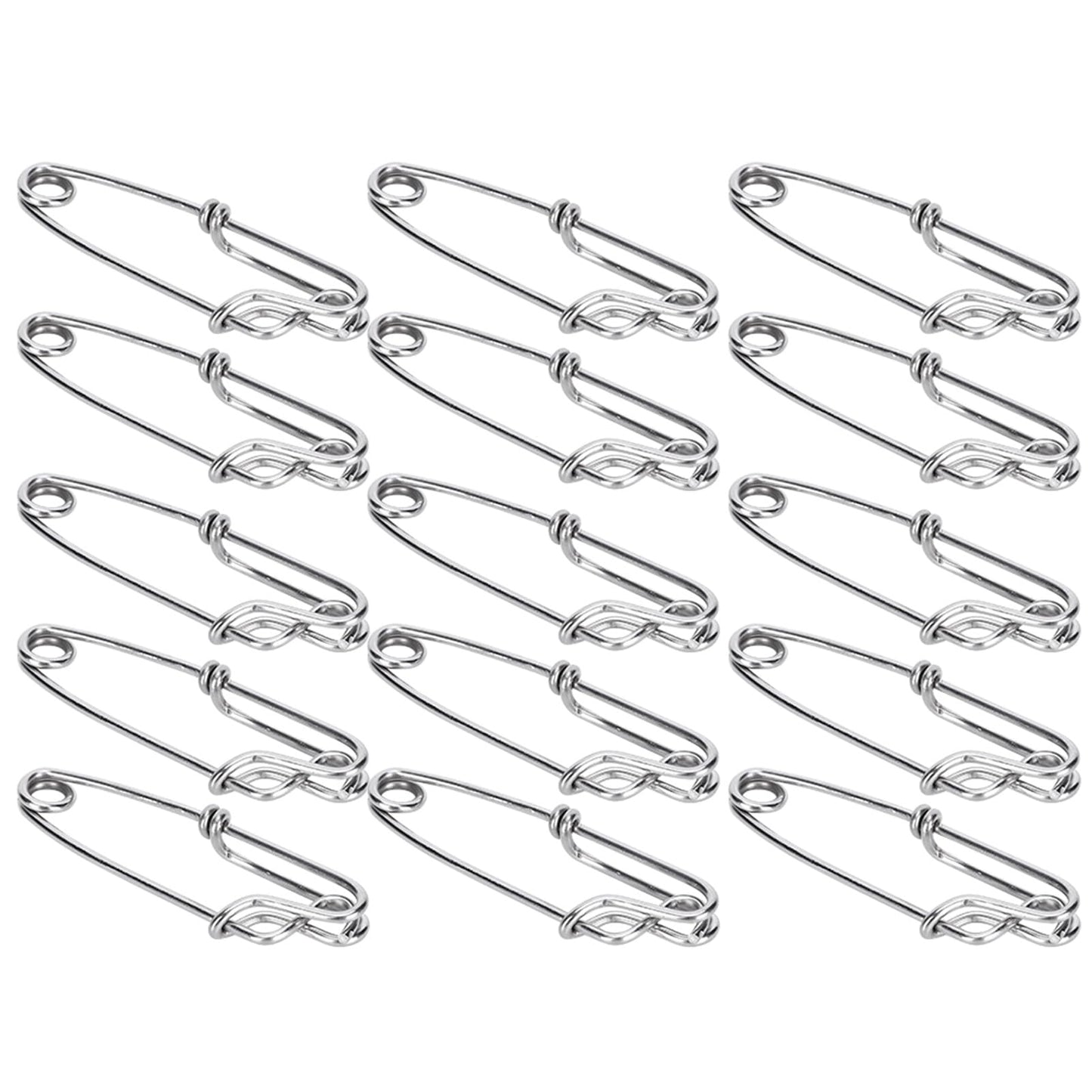Cunyuer 15PCS Longline Trotline Clips, 1.8x60mm Fishing Snapper Clips, Stainless Steel Long Line Tuna Clip, Quick Connect Fishing Accessory
