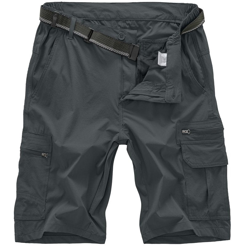 Jessie Kidden Mens Outdoor Casual Expandable Waist Lightweight Water Resistant Quick Dry Fishing Hiking Shorts (6222 Iron Grey 36)