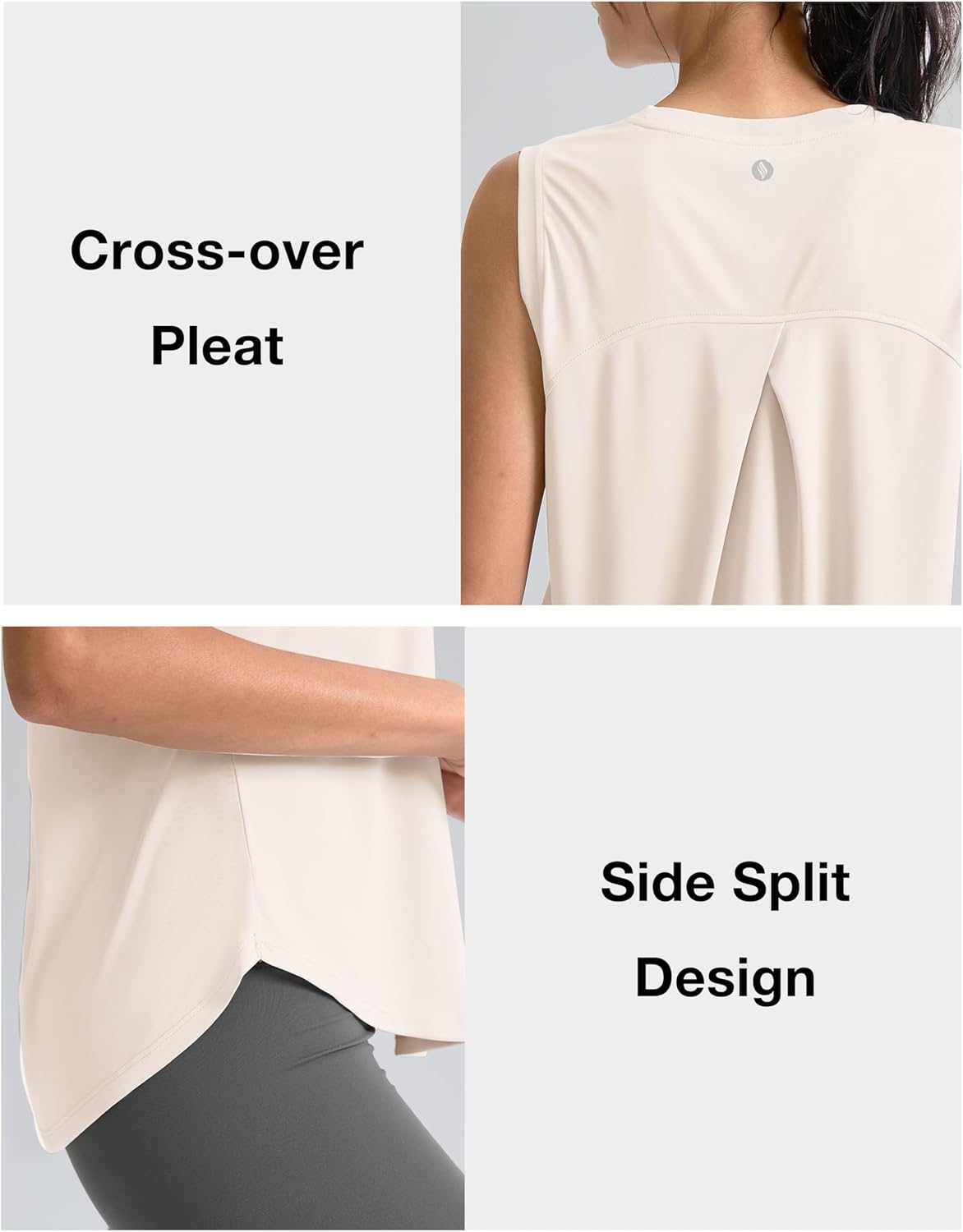 SANTINY Women's Sleeveless Workout Tops - Breathable Lightweight Yoga & Tennis Tank | Athletic Activewear