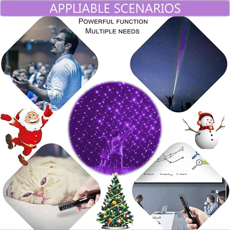 Laser Pointer, Purple Laser Pointer Indicator Light, Long Range Lazer Pointer for Hiking, USB Charge flashlights