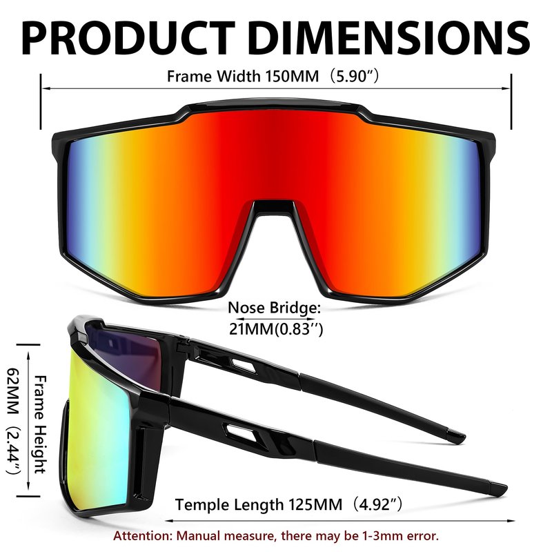 FEISEDY Sports Sunglasses for Youth, Teens, Men & Women - Cycling, Baseball, Tennis - Sun Glasses with B0061 Lens