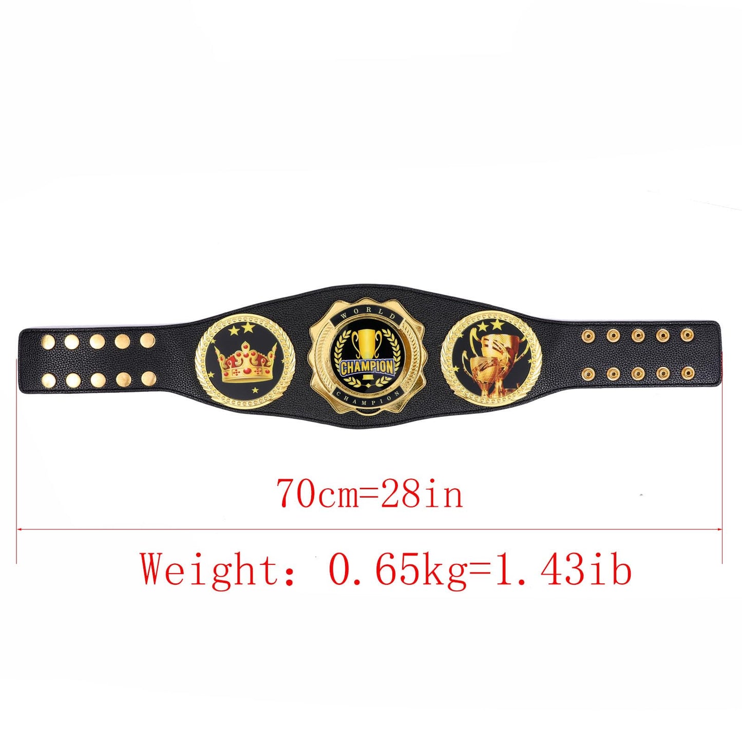Championship Belt - Football Baseball Softball Soccer Basketball Esports Fantasy Sports Hockey Wrestling Boxing High School College Class Tournament or League Winner Youth Champion Belt