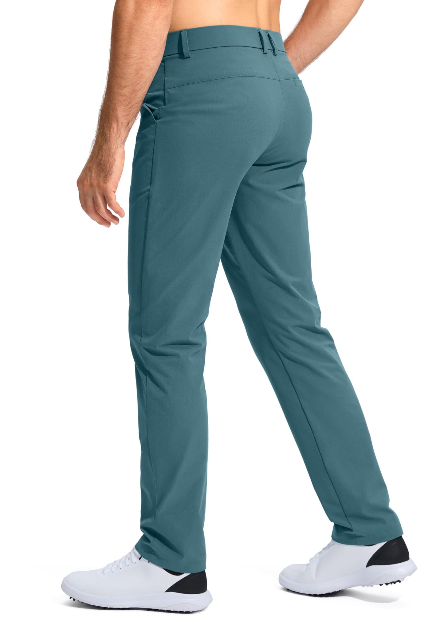 Pudolla Men's Golf Pants Stretch Work Dress Pants Men's Dress Pants 30 Lightweight Quick Dry Trousers with Pockets(Vivid Blue 35Wx30L)