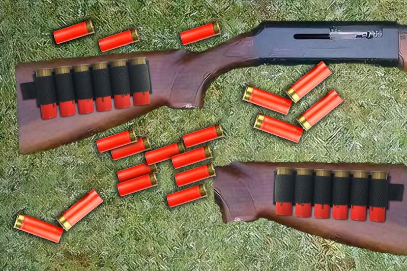 Shotgun Shell Holder - 6-Round Molle Side Saddle Carrier | 12/20 Gauge, Adhesive Backing