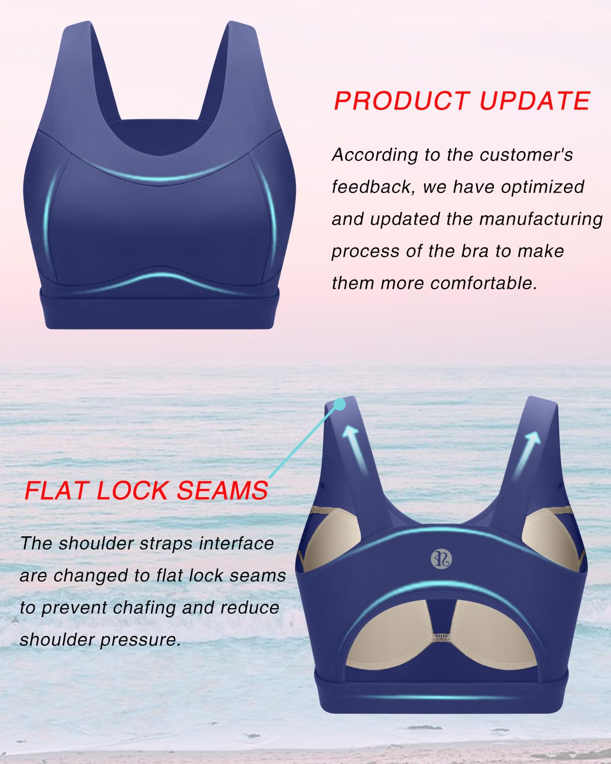 RUNNING GIRL High Impact Sports Bras for Women,Racerback Running Bra Workout Crop Tank Tops Longline Sports Bra Push up(WX2667 Violet S)