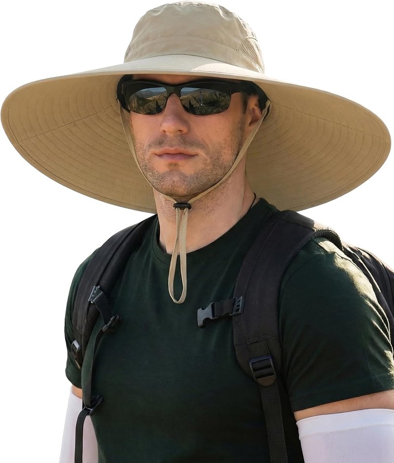 Men's Sun Hat - Super Wide Brim Waterproof Fishing & Hiking Bucket Hat | Breathable Outdoor Gear
