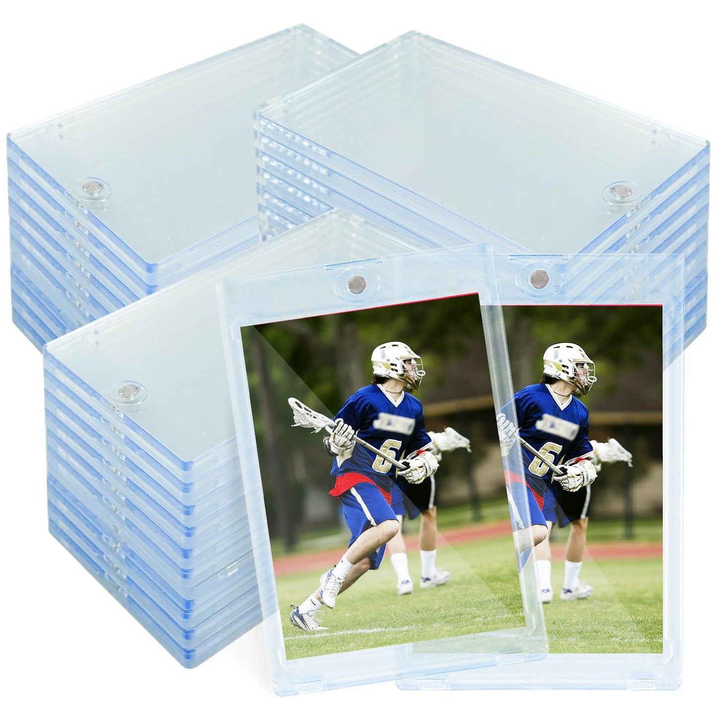 TORONTOKYO 100ct Magnetic Card Holders for Trading Cards, 35PT One Touch Card Holder, Card Protector Hard Plastic for Baseball Football Sports and Game Cards
