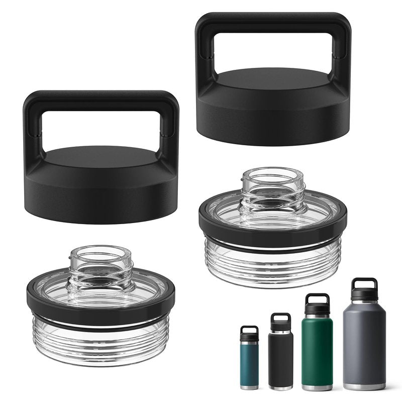 UXIETIN 2PCS Screw Top Lid Replacement Compatible with Rambler Yeti 18/26/36/46oz, Shatterproof And Leakproof