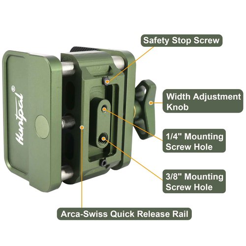 HUNTPAL Arca Swiss Saddle Gun Clamp Rifle Tripod Shooting Rest Mount for Hunting Shooting Stick, Quick Release Accuracy Ball Head & Adapter for Hand-Free Precision Shooting
