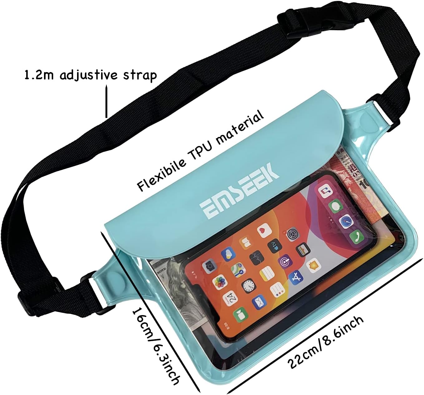 Waterproof Waist Pouch - Dry Belt Bag Fanny Pack for Keys, Wallet & Phone | Light Green