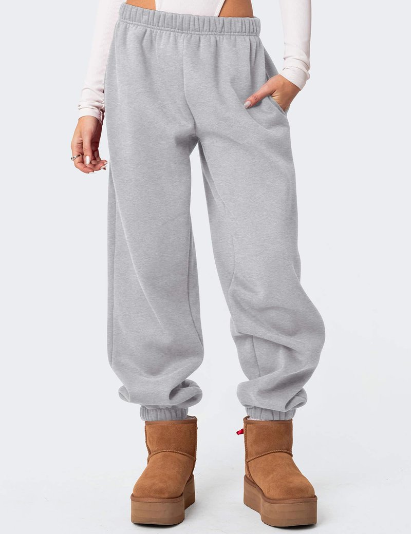 FACDIBY Women's Fleece Lined Sweatpants High Waist Drawstring Sweat Pants Baggy Athletic Pants with Pockets,Black M