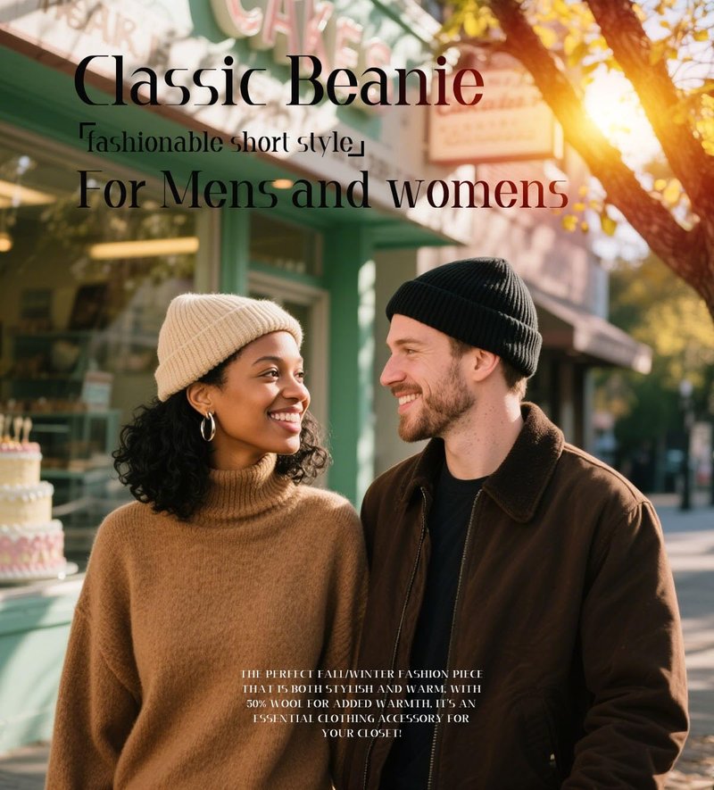 Simapu Wool Fisherman Beanies for Men Women, Short Knit Fall Winter Warm Beanie, Watch Cap, Cuffed Trawler Hats, Skull Caps Black
