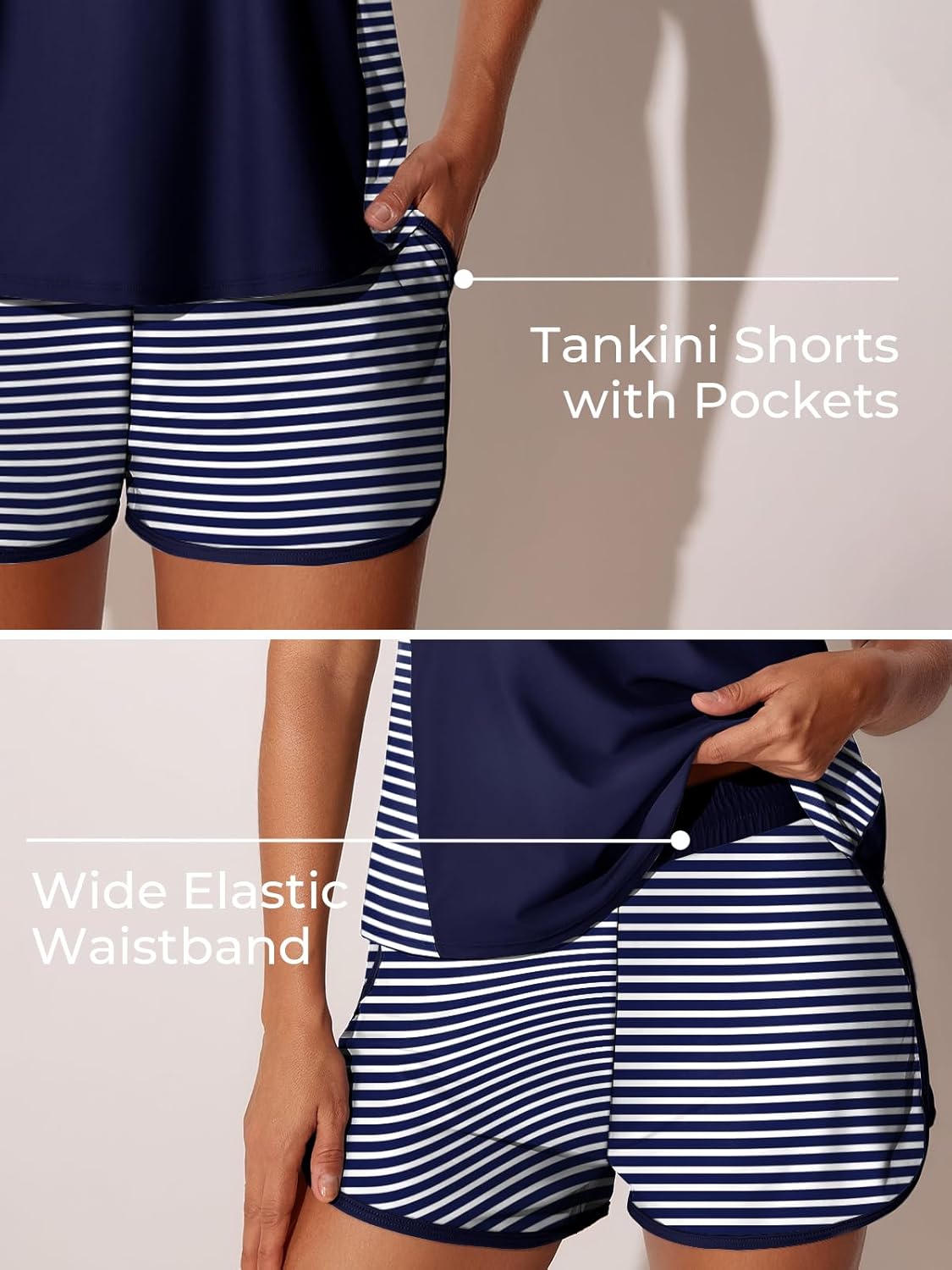 Tankini Swimsuits for Women - Tummy Control Two-Piece Bathing Suit with Sporty Pockets | Summer Mae
