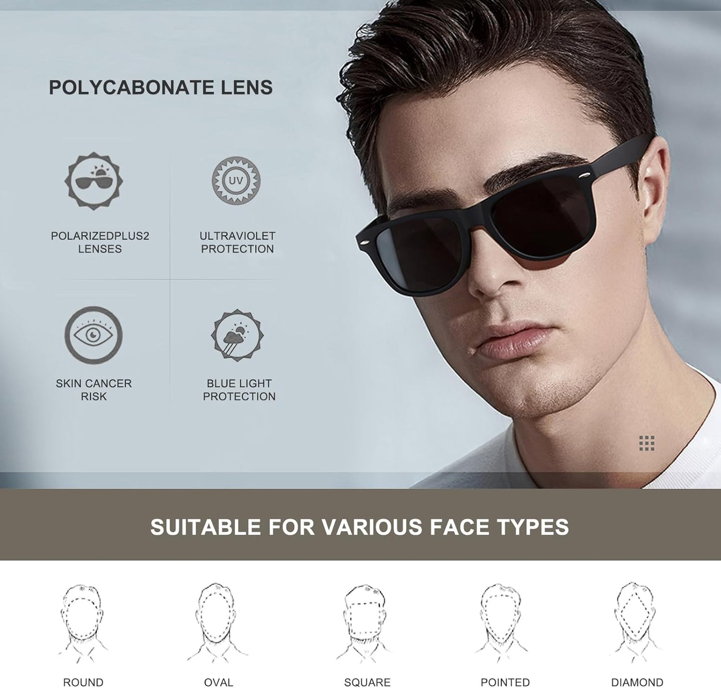 Polarized Sunglasses for Men & Women - Retro Mirror Lens for Driving & Fishing | UV Protection