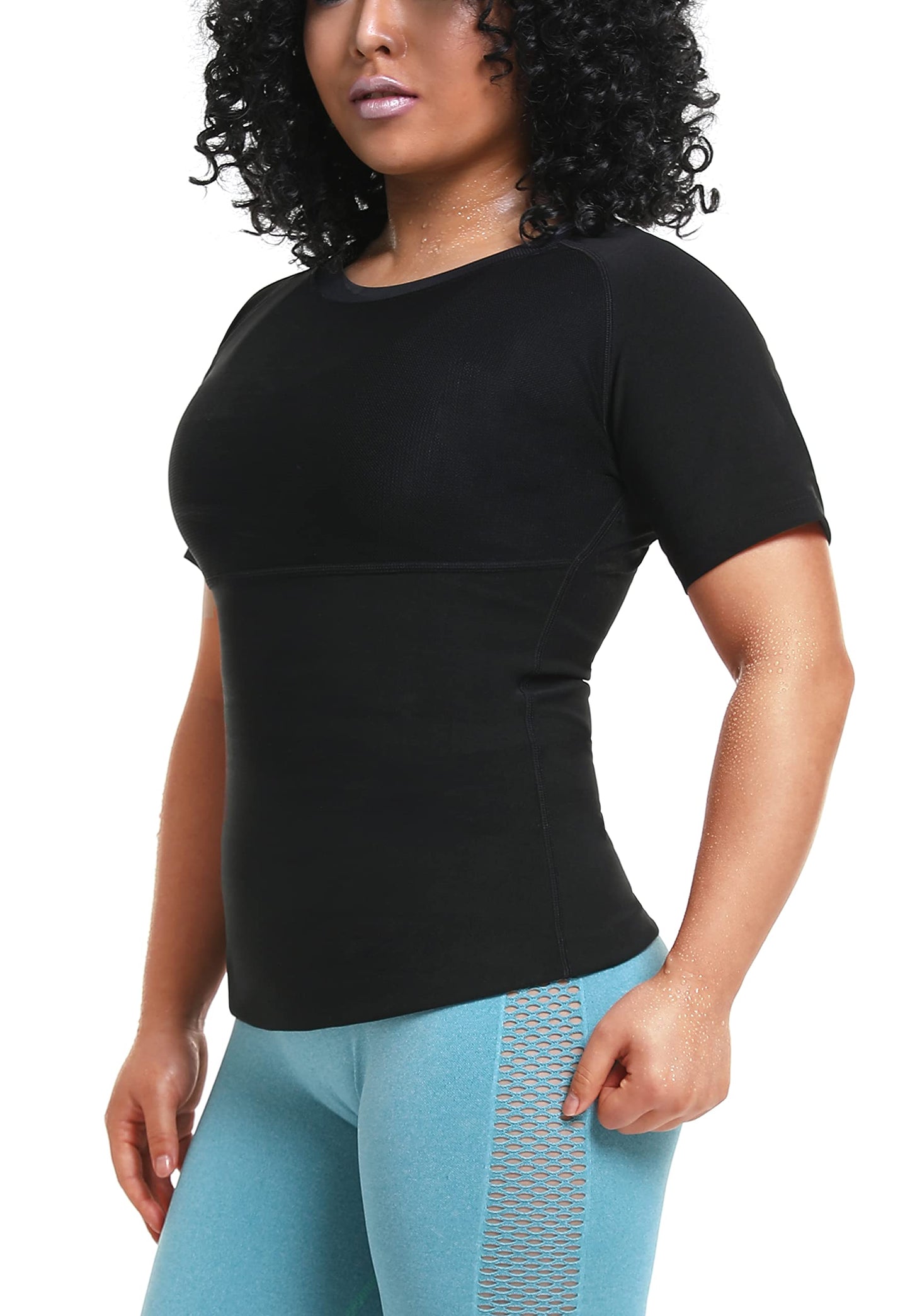 Sauna Suits for Women Sauna Shirt for Women Sweat Suit Sauna Vest Body Shaper Workout Top Zipper(BH60051-01-L)