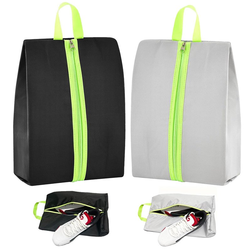2 PCS Smell Proof Shoe Cleat Bags for Travel, Water-Resistant Odor Absorbing Cleat Shoe Organizer with Zipper for Soccer, Golf, Gym, Tennis, Baseball, Running（16.1 x 9.1 x 4.7 inches）
