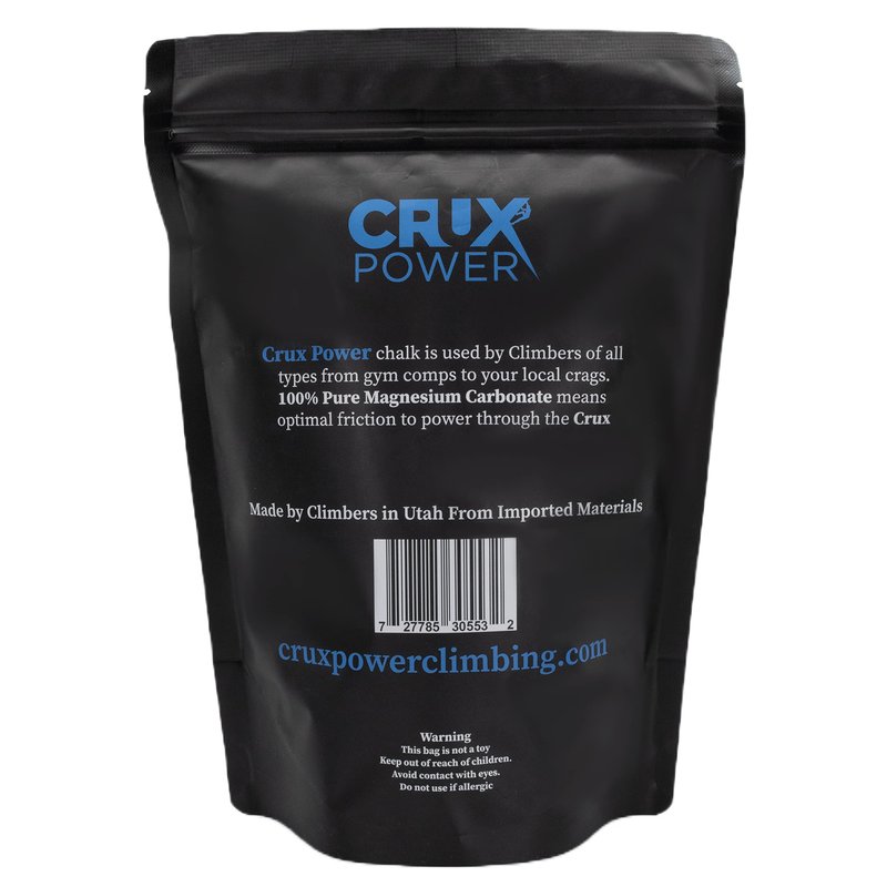 Crux Power Performance Climbing Chalk for Rock Climbing, Gymnastics, Weight Lifting - 100% Pure Magnesium Carbonate, No Drying Agents, Medium Blend Loose Rock Climbing Chalk - 200g