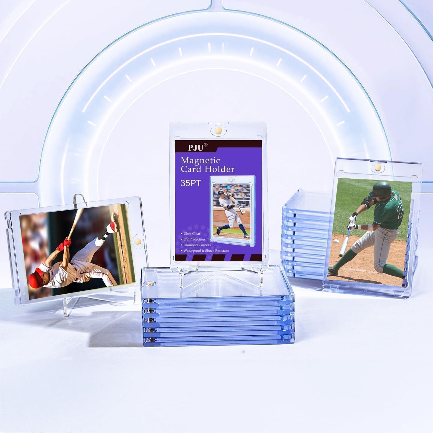 Magnetic Card Holder - 30ct One Touch Trading Card Protectors | U-V Protection Hard Plastic Display Case for Sports Cards