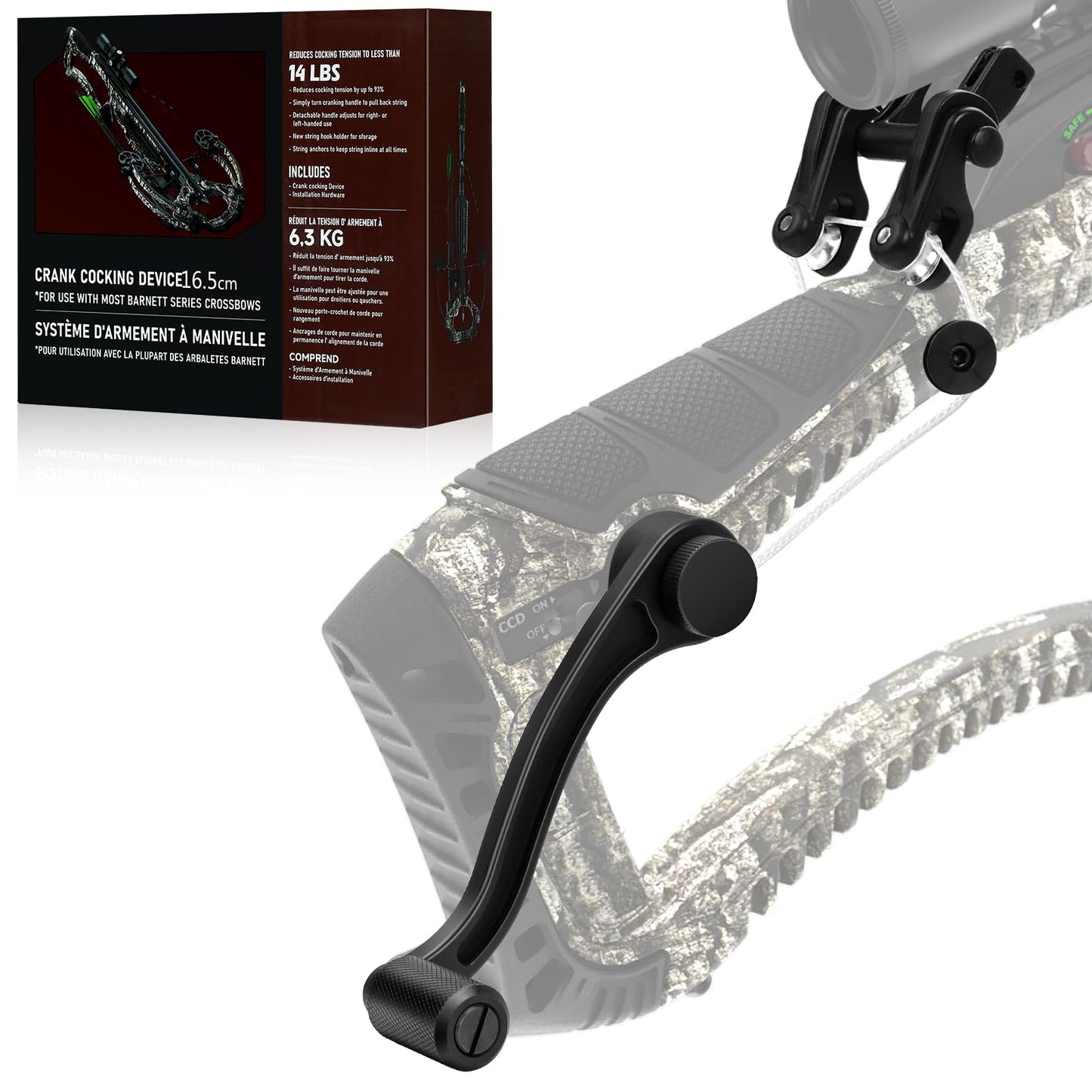 SZRLDZSW BAR20020 Crank Cocking Device for Barnett Series Crossbow, Ambidextrous, Reduce Cocking Resistance 93%, Hunting Made Easy,Hunting Essentials Auxiliary Drawing Device