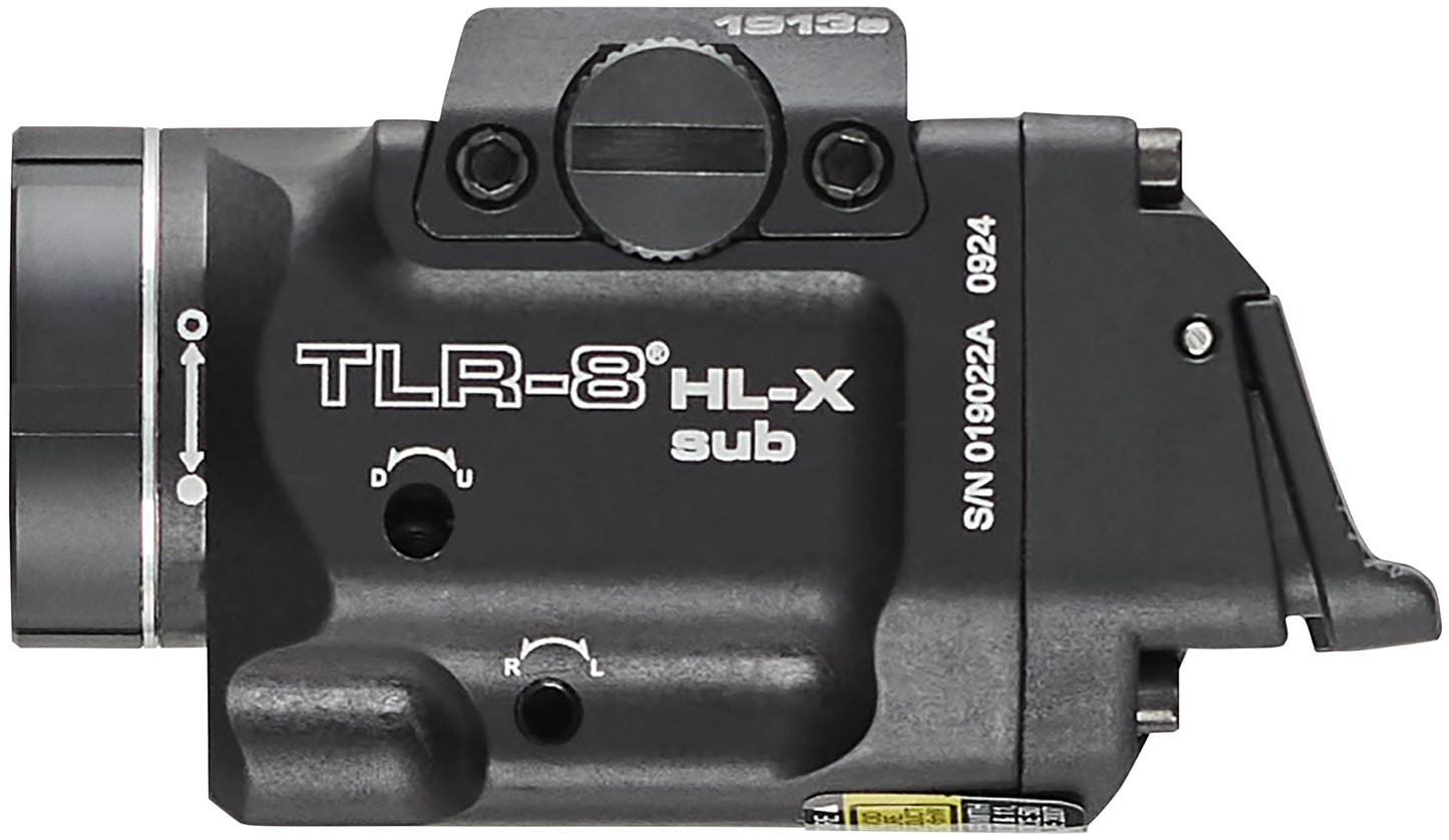 Streamlight 69468 TLR-8 HL-X sub USB 1000-Lumen Weapon Rail-Mounted Rechargeable Tactical Flashlight with Integrated Red Aiming Laser for Select 1913 Only, Black