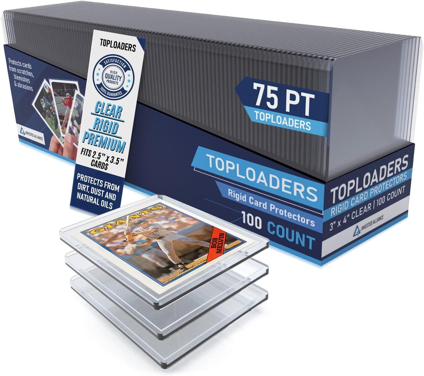 Premium Seamless 20PT Top Loaders - Thick Card Holders for Trading Cards | Hard Plastic Sleeves, 360PT Size