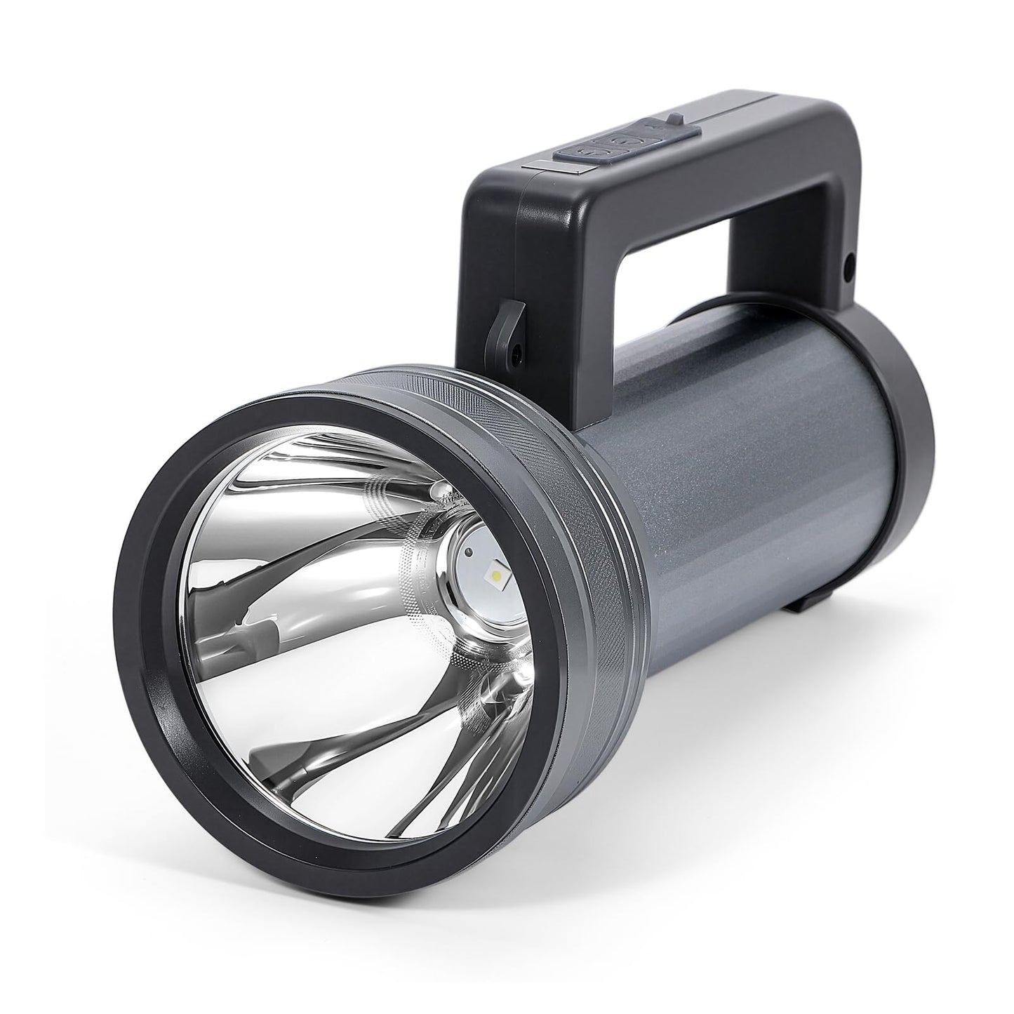 Rechargeable LED Flashlight with Power Display, 4 Light Modes, High Lumens Handheld Torch, Dual Switch, Waterproof Portable Flashlight for Camping, Hiking, Indoor and Outdoor Use (LK6017-White light)
