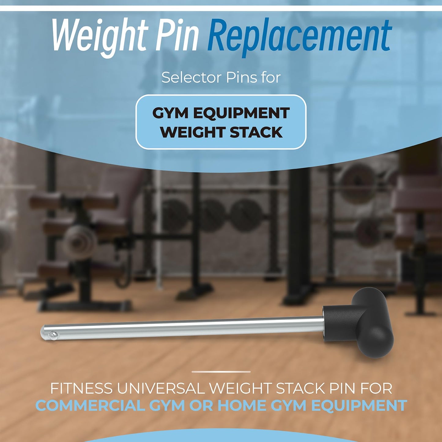 Weight Stack Pin Replacement, Pin Tensile 3/8" Diameter 5-1/2" Locking Space Universal Workout Equipment Weight Stack Selector Pin for Home Gym Exercise Machine Parts & Accessories (Pack of 2)