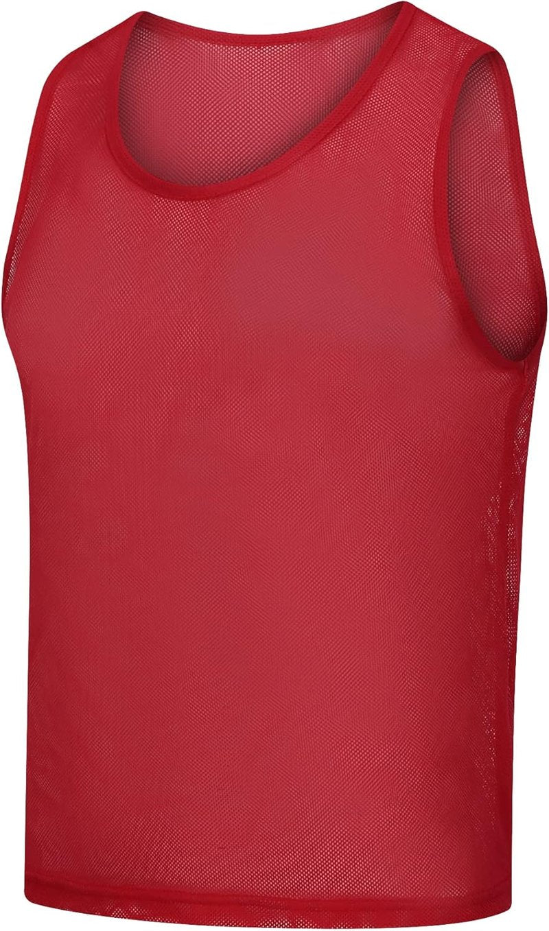Scrimmage Vests - Team Practice Jerseys for Kids & Adults | 12 Pack for Soccer, Football, Basketball