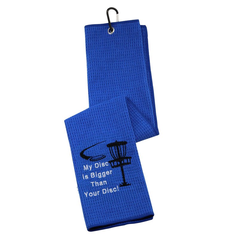 Funny Disc Golf Towel Golf Towel Embroidered Golf Towel Gift My Disc is Bigger Than Your Disc Golf Towel with Clip (Bigger Than Your Disc)