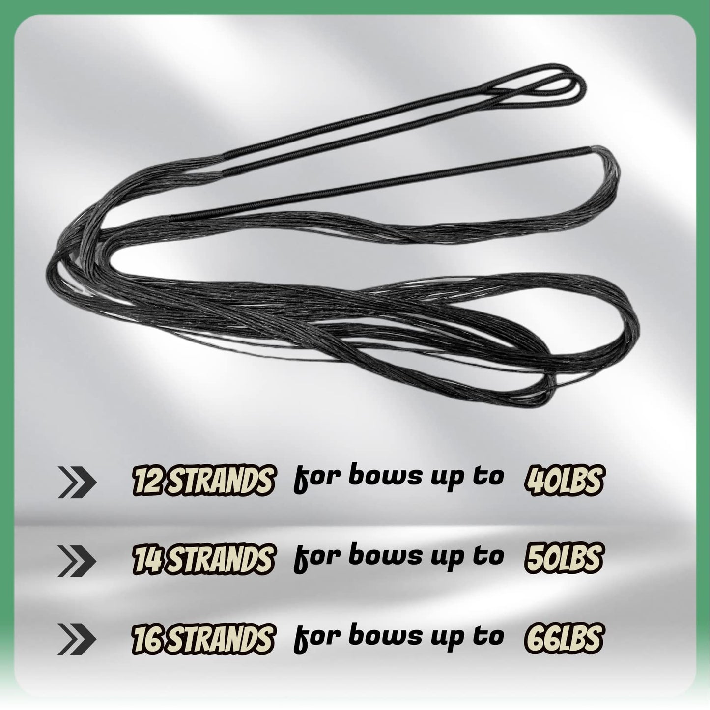 DEERACE Traditional Recurve Bow String, AMO 48"-70" 12,14,16 Strands Dacron Bow String Replacement for Recurve/Long/Horse Bow (AMO 50” (Actual Length 46”), 12 Strands (Recommended for up to 40 lbs))