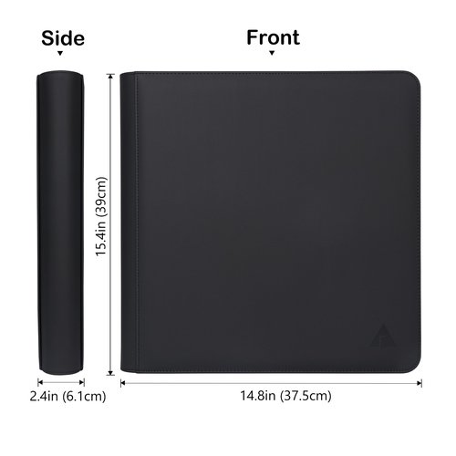 Rayvol 12-Pocket Toploader Binder, Holds 432 Toploaders 12 Pocket Top Loader Card Storage Case, 400 + Ringless Double-Sided Pockets for Cards in 3 x 4'' Toploaders