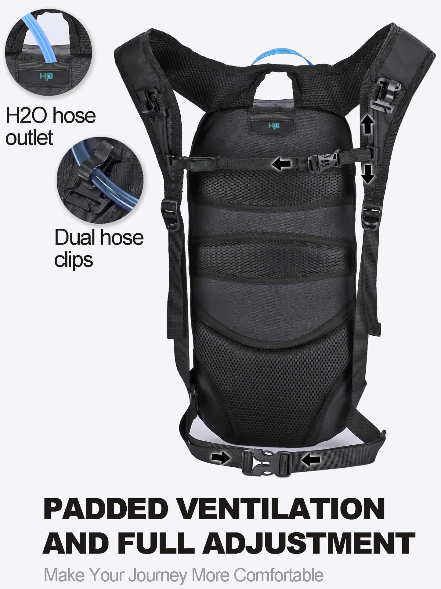 Arvano Hydration Backpack, Lightweight Hydration Pack with 2L Water Bladder, 6L Water Backpack for Men Women Cycling, Hiking, Mountain Biking, Skiing