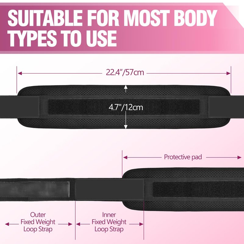 Sdakubby Hip Thrust Belt,Portable Resistance Bands Hip Thrust Machine Alternative with Anti-Slip Pad-Max 400LBS Loading for Squats,Lunges, Glute Bridges at Home Squat Machine,Black