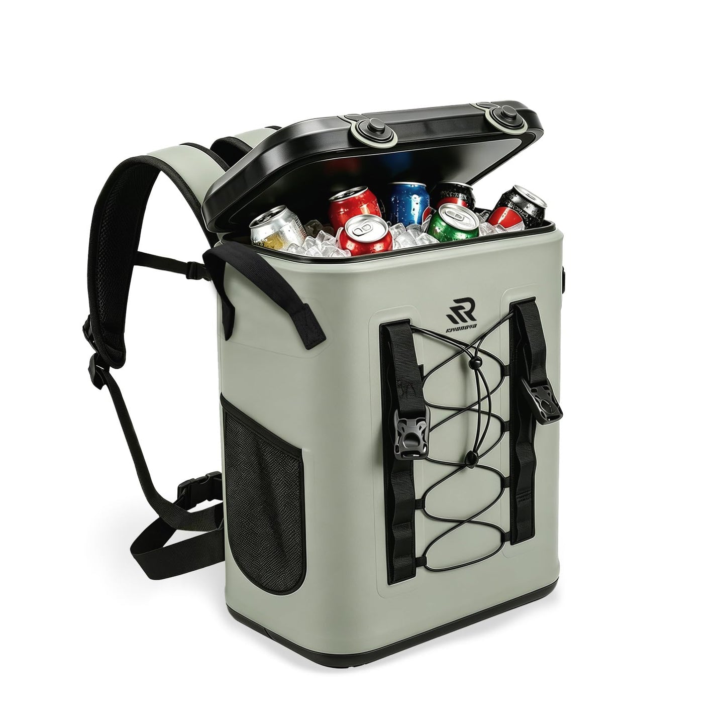 RIVONOVA Premium Zipperless Magnetic Kayak Cooler Backpack Green