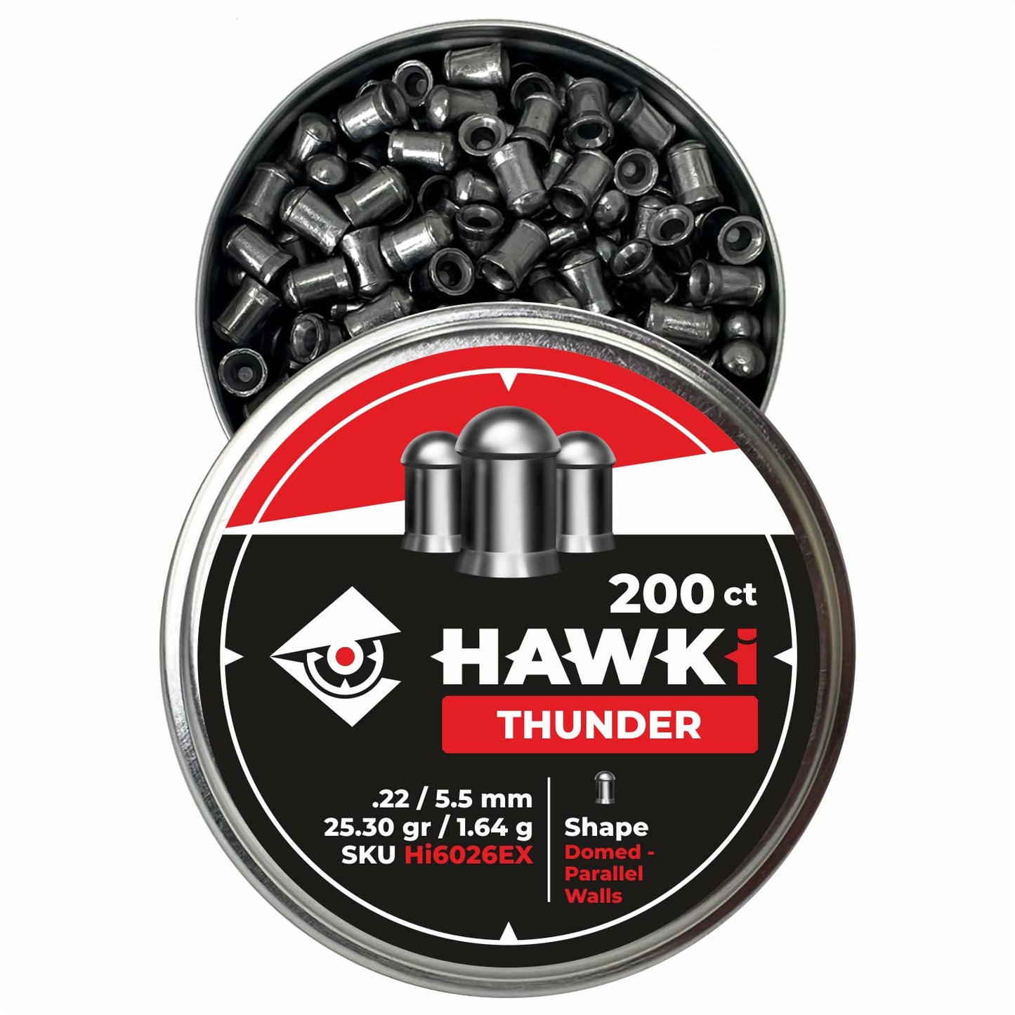 Hawki Airgun Pellets - .22/5.5 mm Caliber (13.7 gr / 0.89 g) 250 ct Hi5013EX Domed Pellets