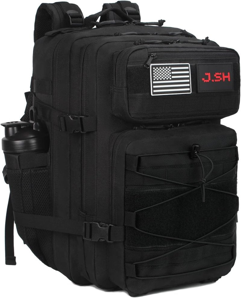 Military Tactical Backpack - 25L EDC MOLLE Rucking Pack | 900D Oxford Nylon, Portable Gear for Hiking & Survival - Black