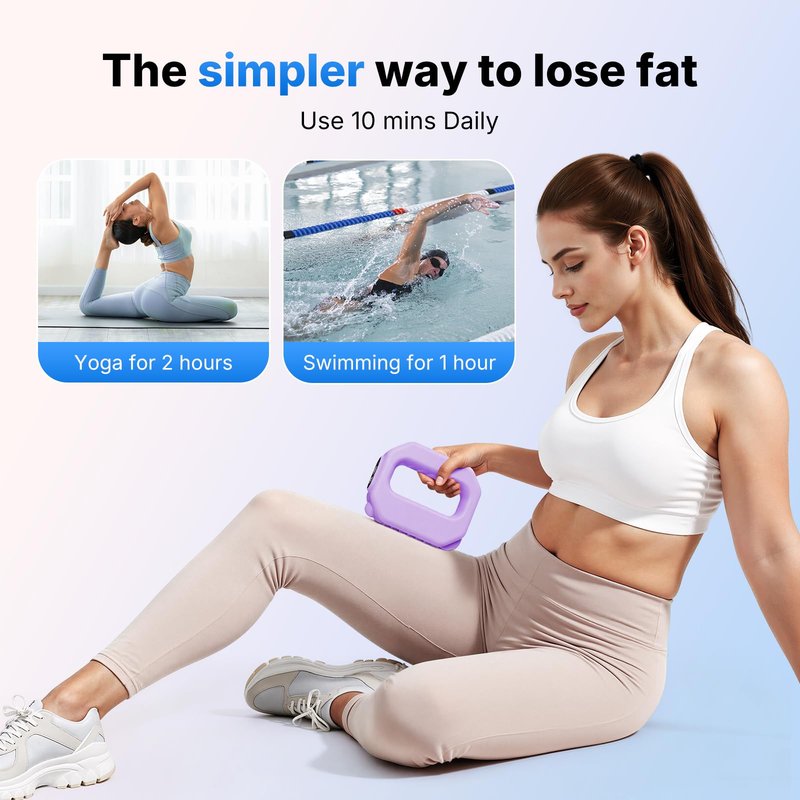 MERACH Vibration Plate for Lymphatic Drainage, Whole Body Workout Equipment for Women, Vibration Plate with Adjustable Strap, 6-Level Vibration to Sculpt & Tone Abs, Thighs & Arms,Weight Loss (Purple)