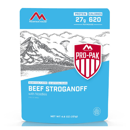 Mountain House Beef Stroganoff with Noodles Pro-Pak | Freeze Dried Backpacking & Camping Food | One Serving