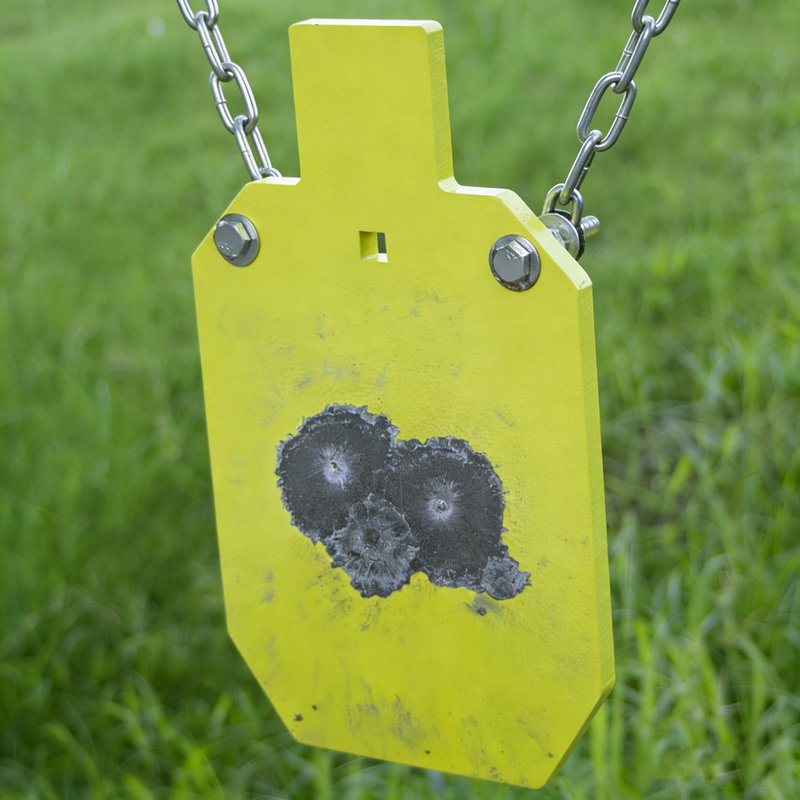 GQT AR500 Steel Shooting Target, High-Hardness Steel, Rifle Rated Gong Silhouette Durable Training Metal Target (3/8 inch Thick - 7" x12" Silhouette)