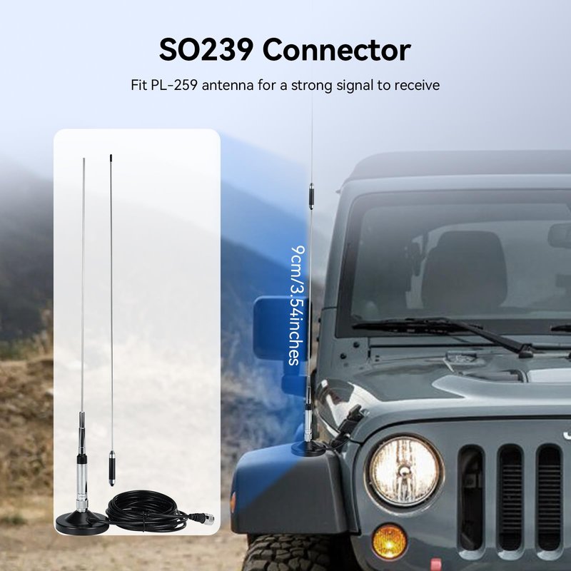 Retevis MB3A 40-Channel AM/FM CB Radio Kit - Long Range Trucker Radio with Antenna, 12V/24V Cigarette Lighter, Noise Limiter, PA, Emergency Channels 9/19, Cooling System