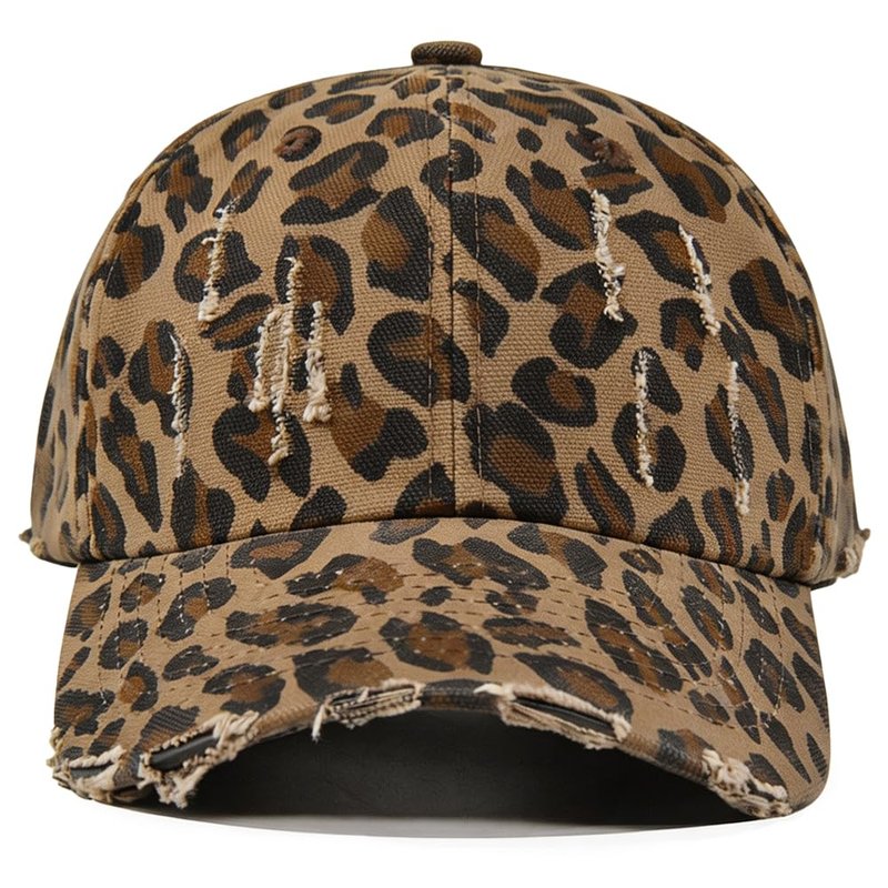 Leopard Baseball Cap for Men Women Adjustable Cotton Trucker Hats Dad Hat Classic Low Profile Plain Cap
