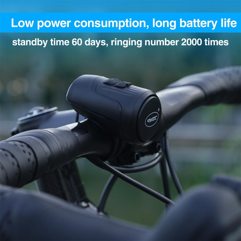 Pihdinova Electric Bike Horn for Adult, 125 db Loud Bicycle Bell with Anti-Thelf Alarm USB Rechargeable Battery Waterproof Bicycle Bell BMX/MTB/Scooter/Road Cycling (Black)