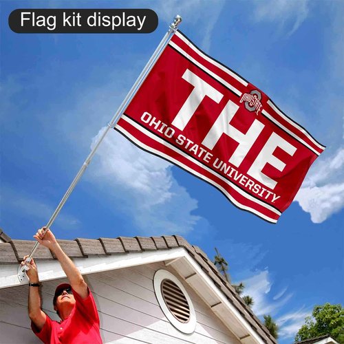 College Flags & Banners Co. The Ohio State University Banner Flag and Pole Bracket Mount Bundle